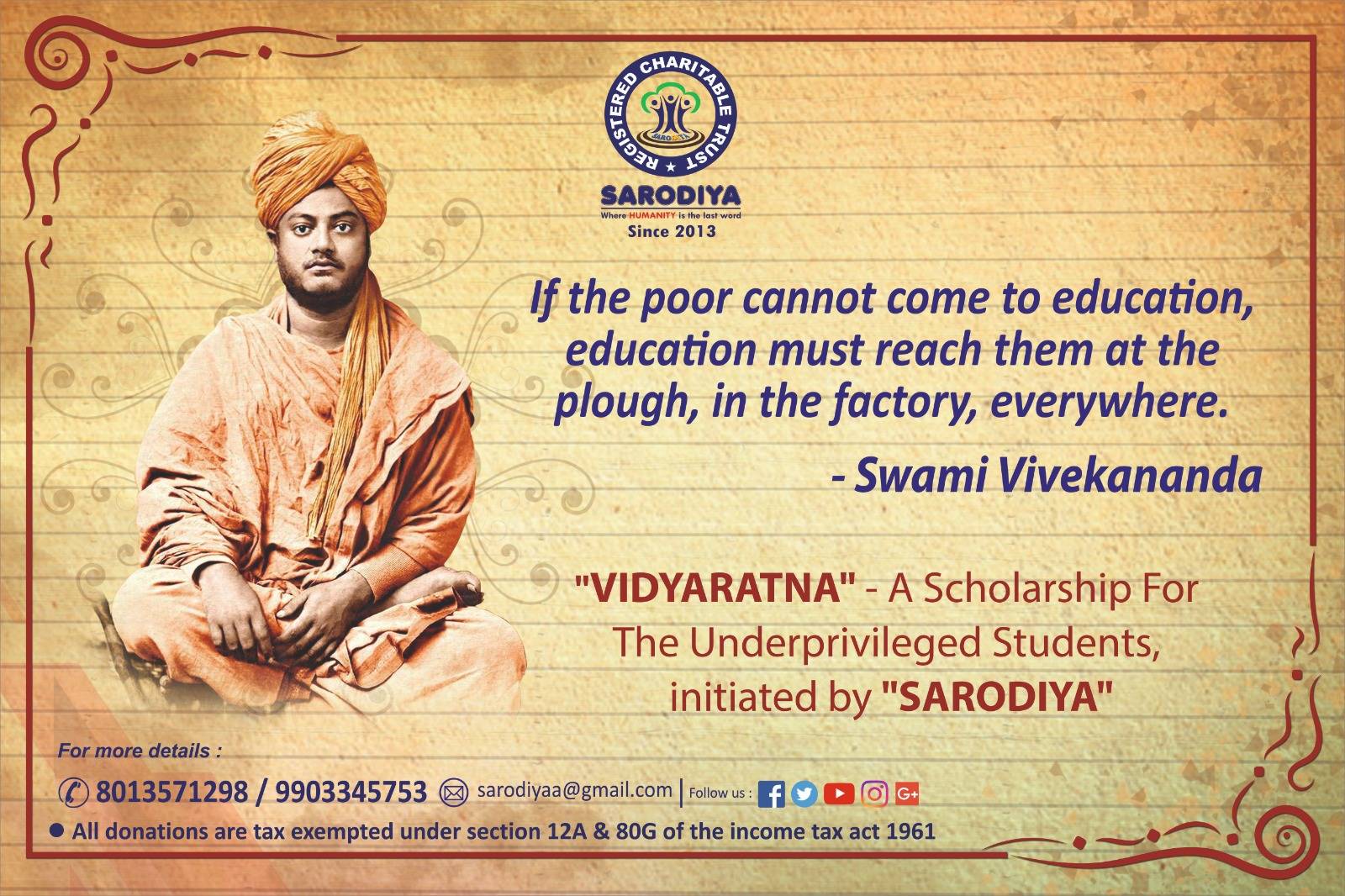 Sarodiya Vidyaratna Scholarship: Empowering Future Generations Through Education